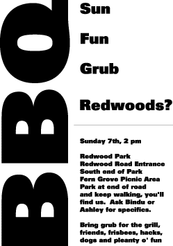 fun, sun, grub and redwoods?